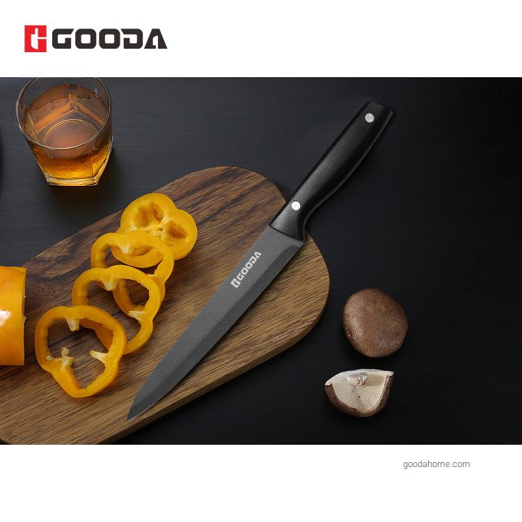 Набор кухонных ножей с пластиковой ручкой из 6 предметов с антипригарным покрытием